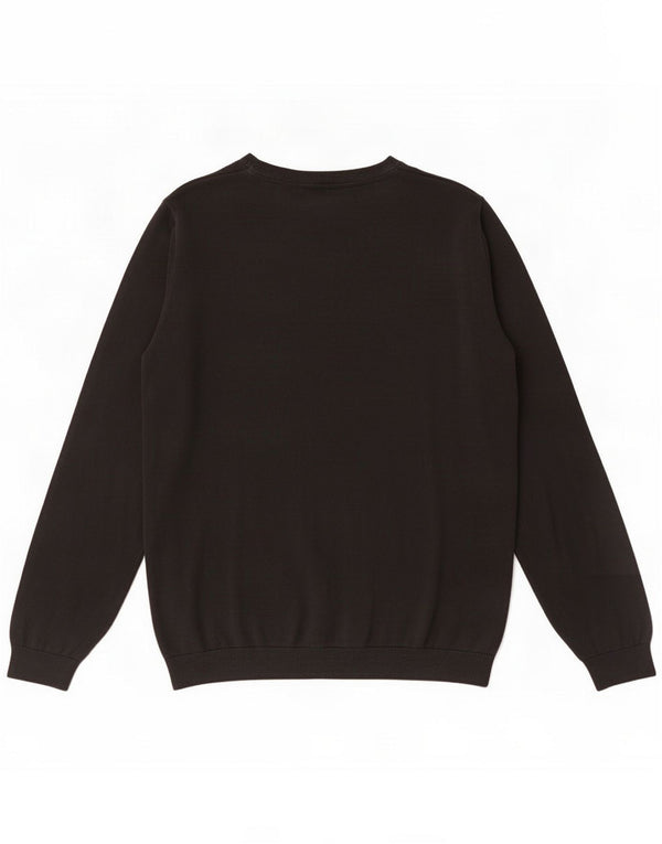 Marks & Spencer Chłopięcy sweter z dekoltem w kształcie litery V, 15-16 lat XL, czarny, bawełniany