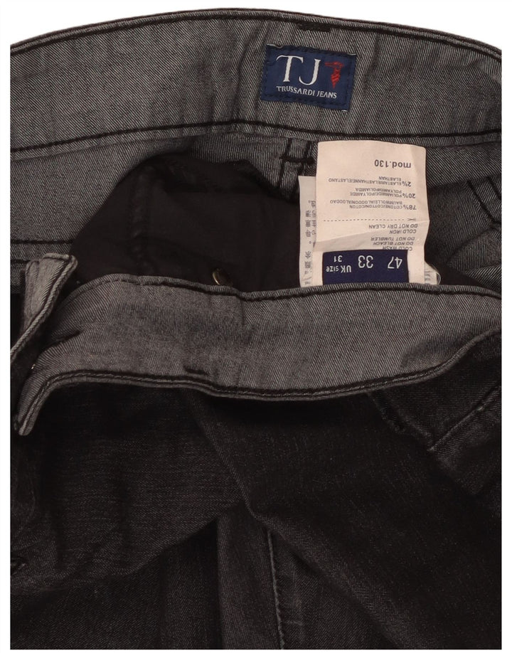 Damskie proste dżinsy Trussardi W31 L26 Czarne bawełniane