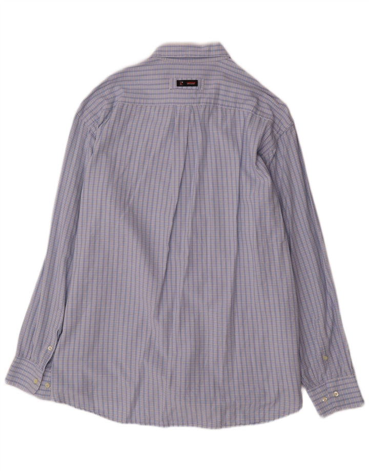 Koszula męska w stylu vintage 2XL, bawełniana niebieska kratka