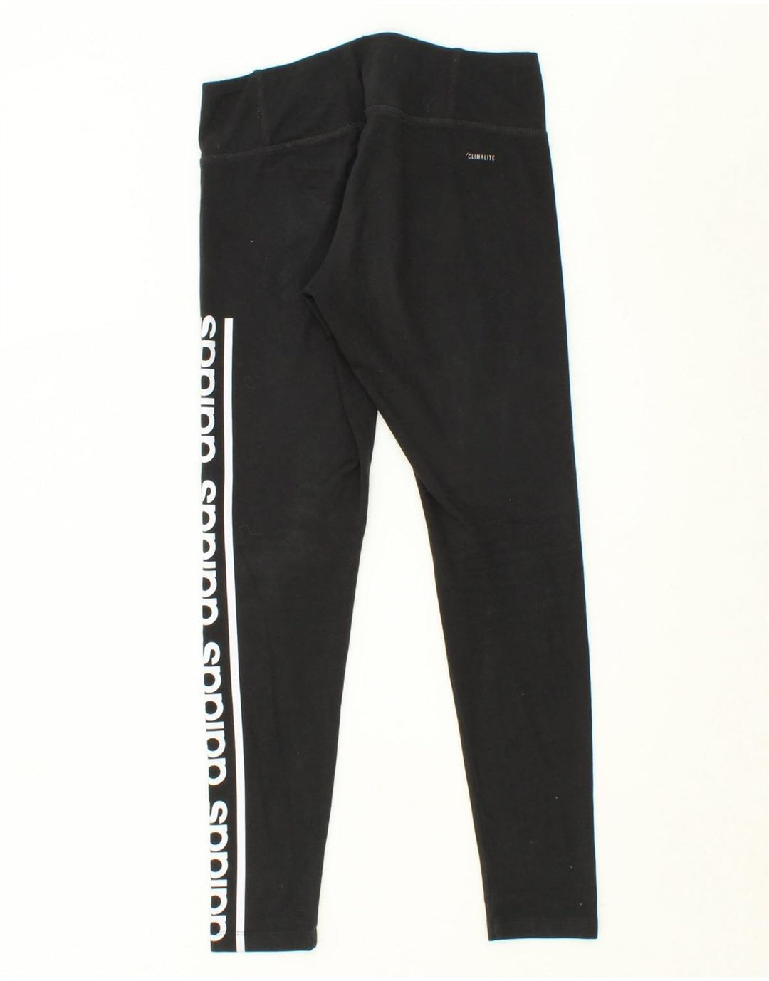 ADIDAS Womens Climalite Graphic Leggings UK 8/10 Small Black Vintage Adidas and Second-Hand Adidas from Messina Hembry 
