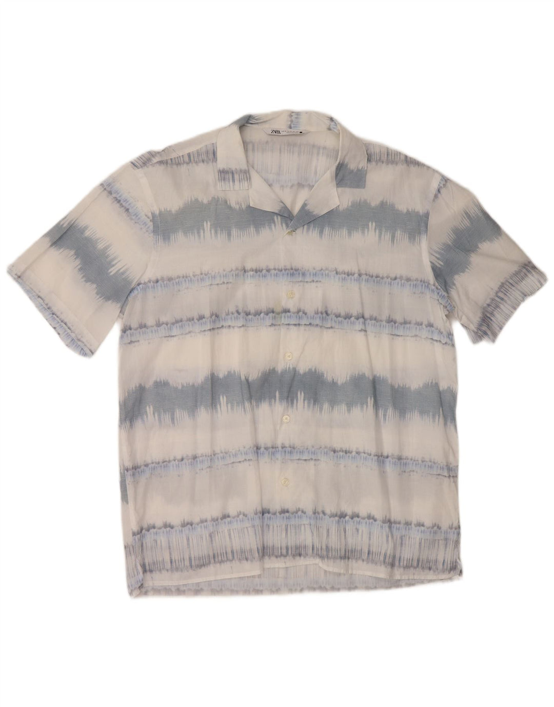 Męska koszula z krótkim rękawem ZARA XL, bawełniana w niebieskie paski