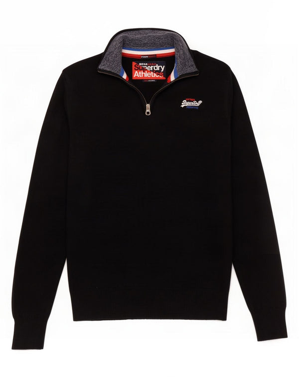 Męski sweter z zamkiem Superdry, 2XL, granatowy, bawełniany