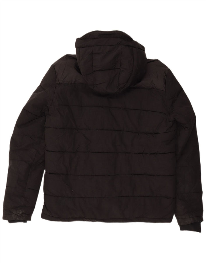 Męska ocieplana kurtka z kapturem JACK & JONES UK 40, duża, czarna, nylonowa