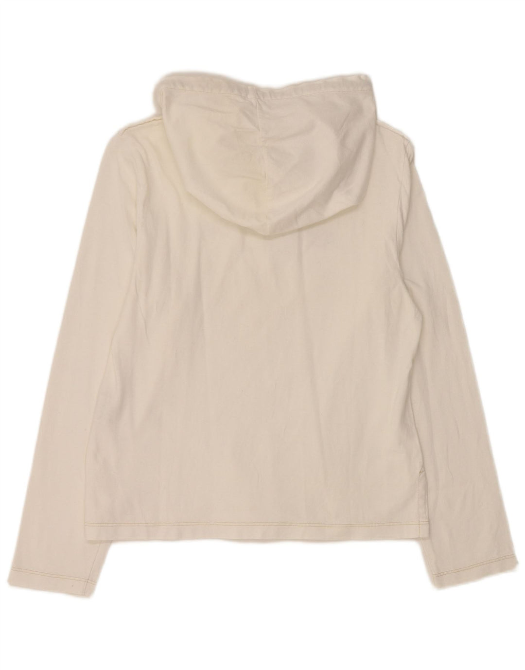 Damski top z kapturem i grafiką REPLAY, z długim rękawem, UK 14, duży, biały, bawełniany