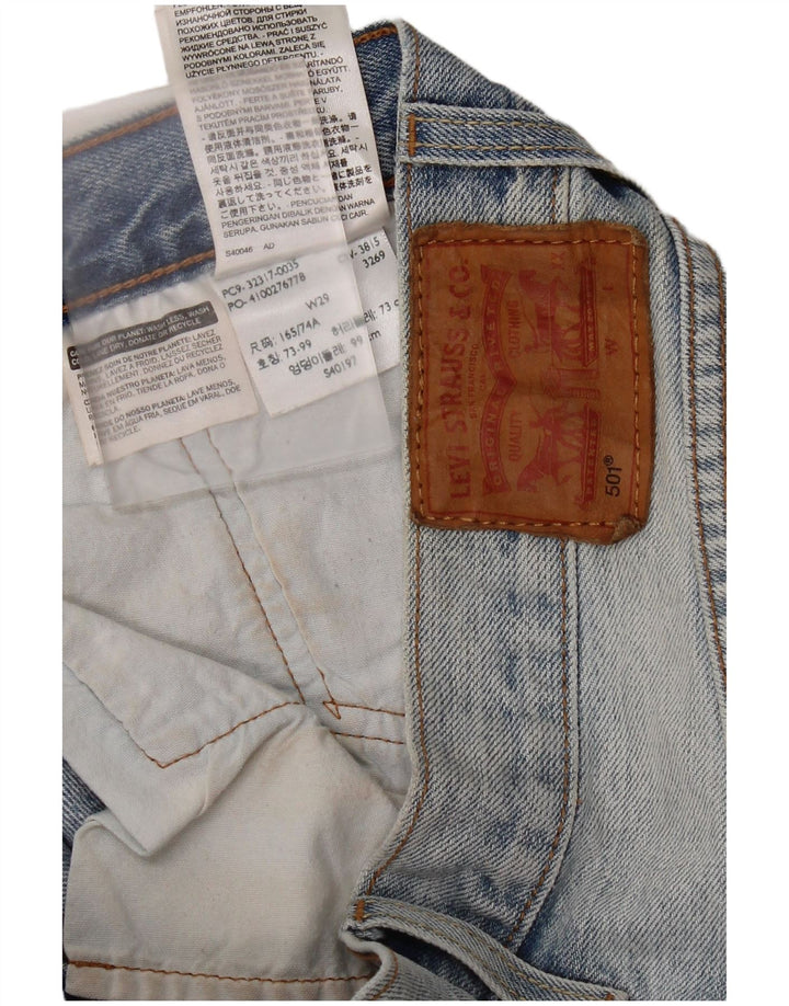 Damskie spodnie jeansowe Levi's 501 Distressed W29 Średnioniebieskie bawełniane