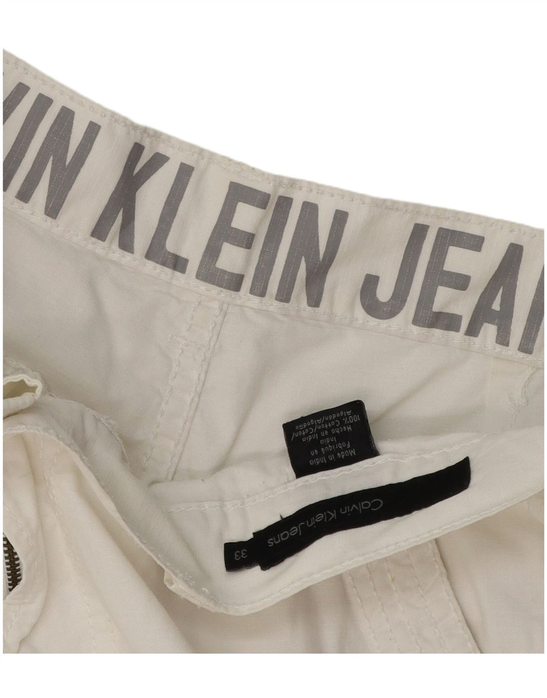 Męskie spodenki cargo Calvin Klein W33 Średniobiała bawełna