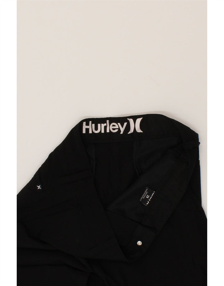HURLEY Mens Chino Shorts W29 Small Black Polyester Vintage Hurley and Second-Hand Hurley from Messina Hembry 
