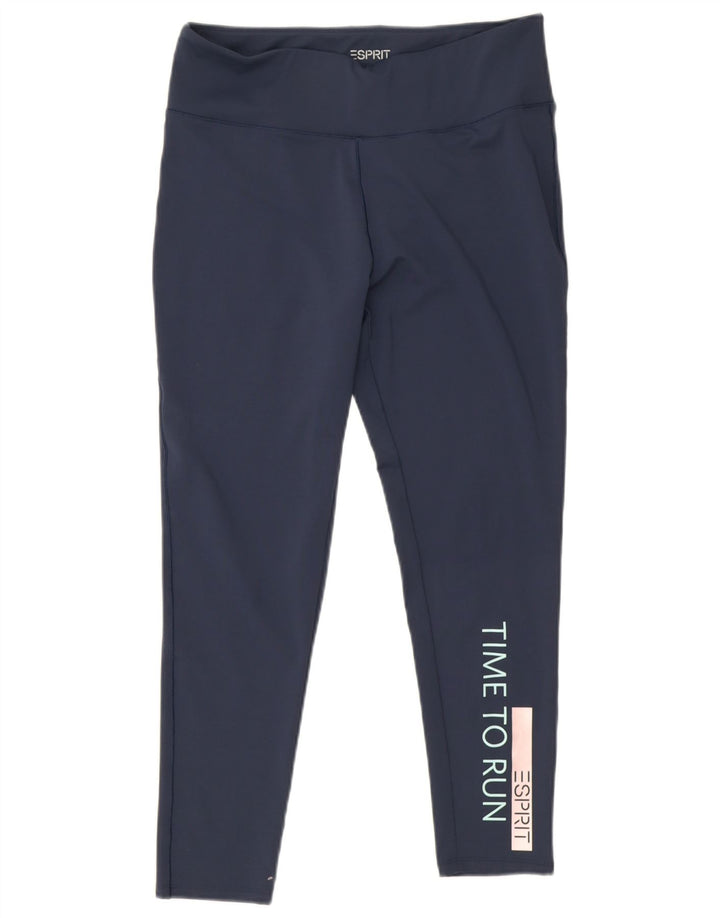 Damskie legginsy Esprit Graphic Crop UK 14, duże, granatowe, poliestrowe