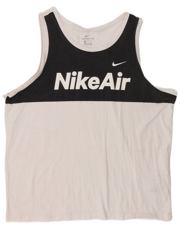 Męska koszulka z kamizelką z grafiką Nike 2XL Biała bawełna z blokami kolorów