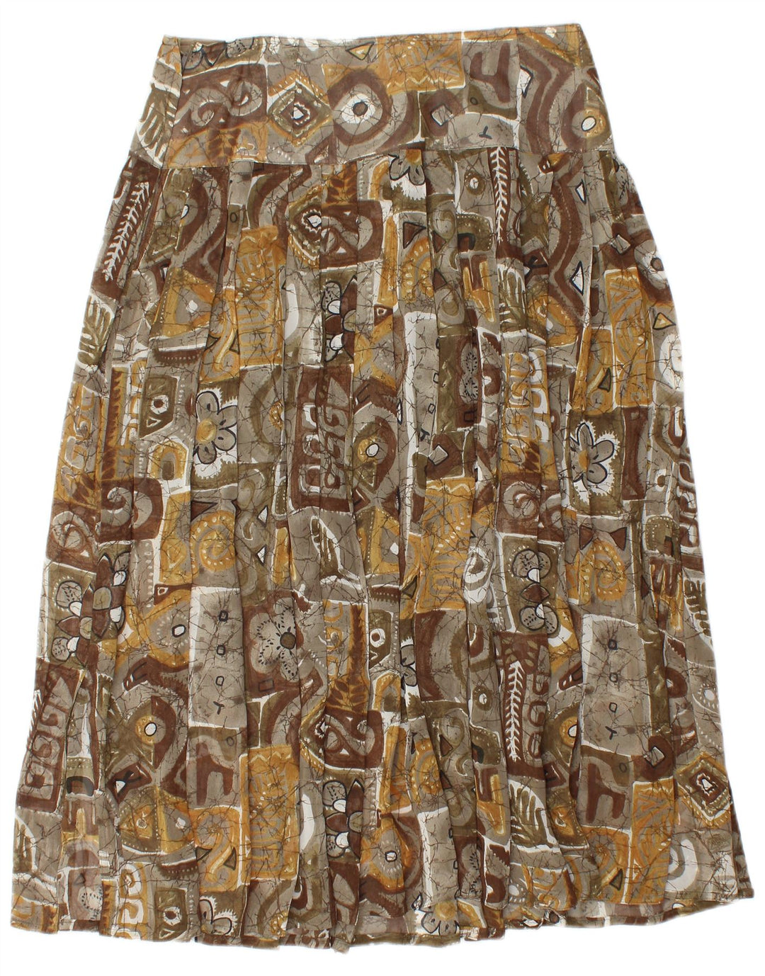 Damska plisowana spódnica w stylu vintage W30 Średni brązowy patchwork