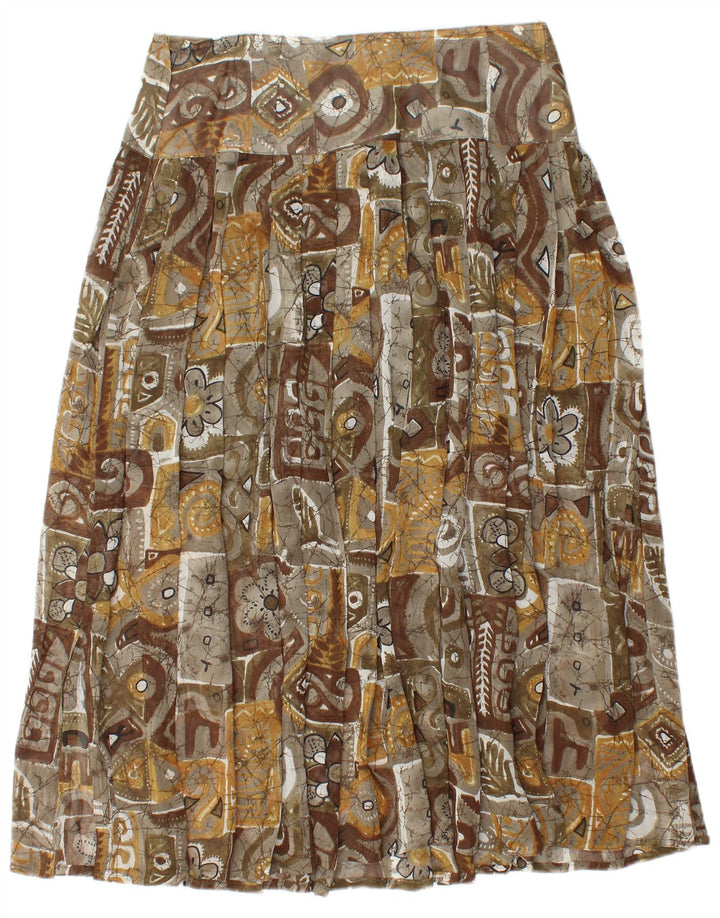 Damska plisowana spódnica w stylu vintage W30 Średni brązowy patchwork