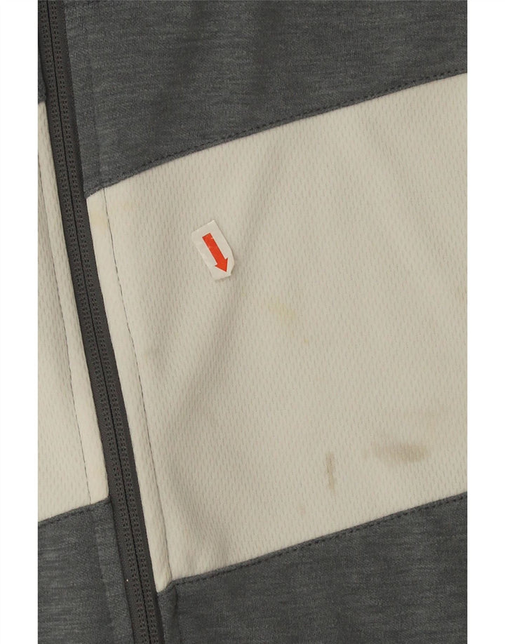 Męska kurtka dresowa Nike Dri Fit, duży szary poliester z blokami kolorów