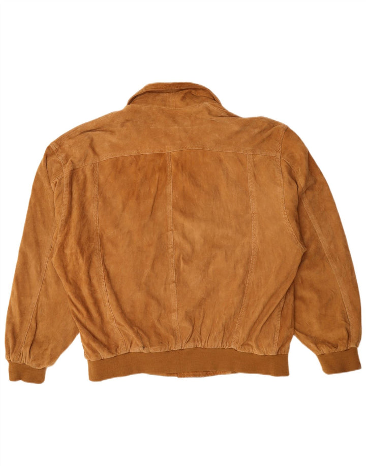 Vintage męska zamszowa kurtka bomber UK 44 2XL brązowa
