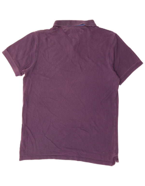 Męska koszulka polo Slim Fit Tommy Hilfiger, duża, fioletowa bawełna