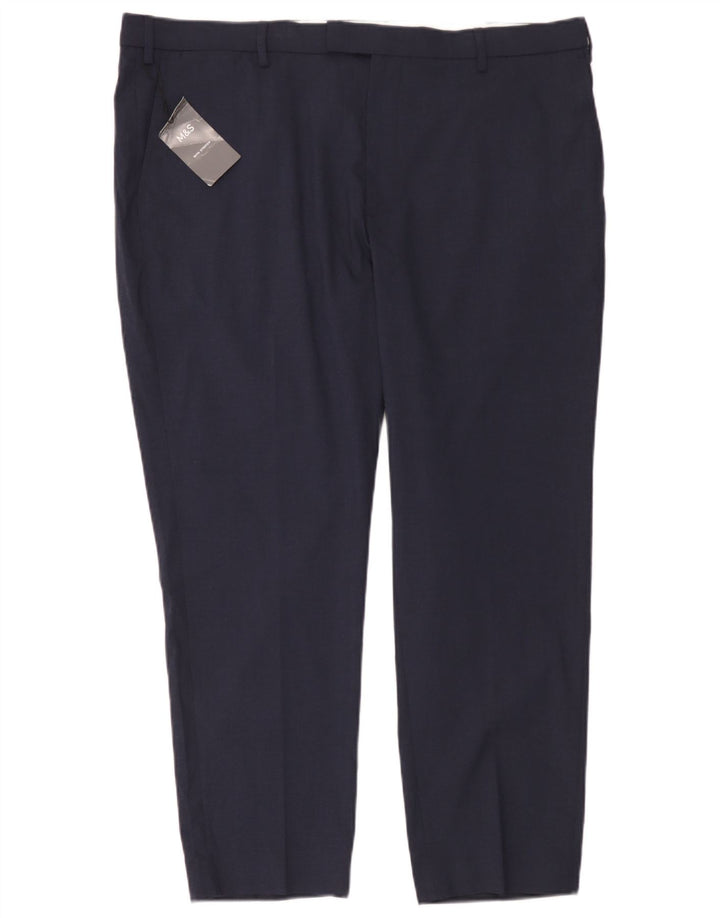 Męskie spodnie Chino Marks & Spencer W42 L29 Granatowy poliester