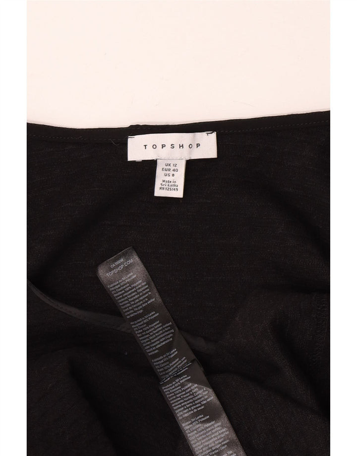 Damska sukienka mini basic Topshop UK 12, średni czarny poliester