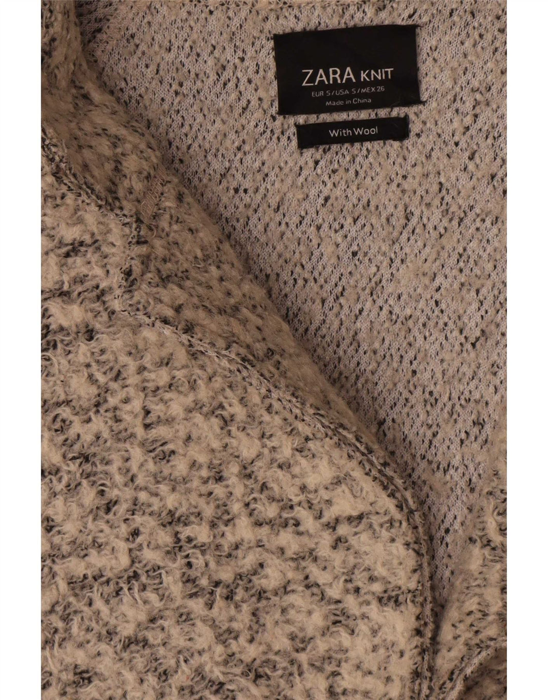 Damski płaszcz oversize Zara UK 10 Small, beżowy, wełniany