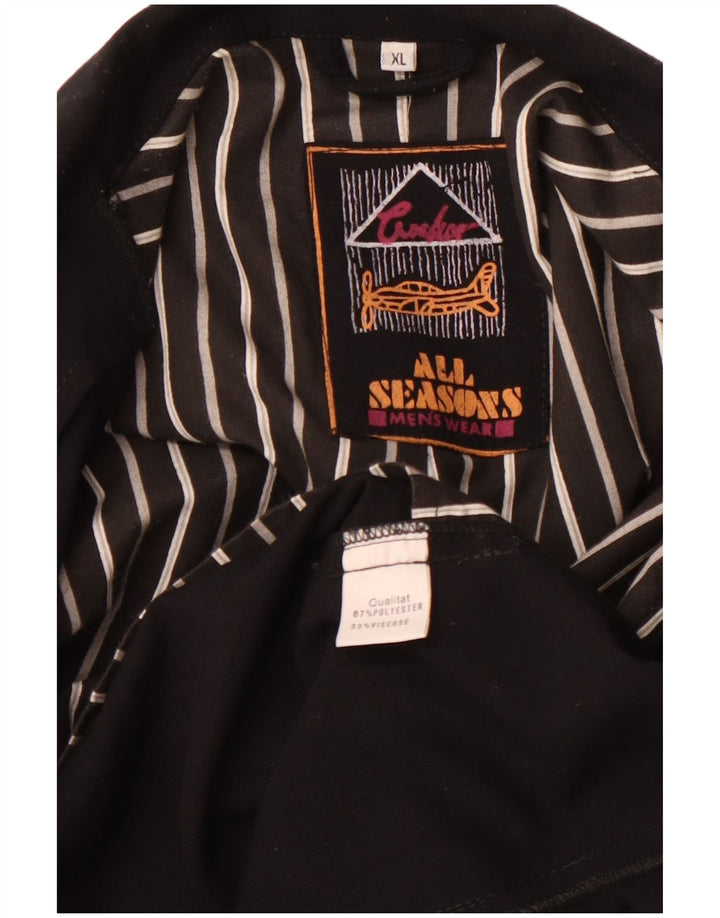 Męska marynarka dwurzędowa VINTAGE UK 42 XL, czarny poliester