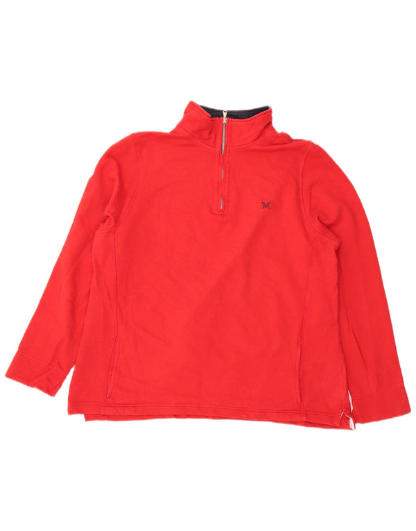 CREW CLOTHING Damski sweter oversize z zamkiem błyskawicznym UK 18 XL, czerwony