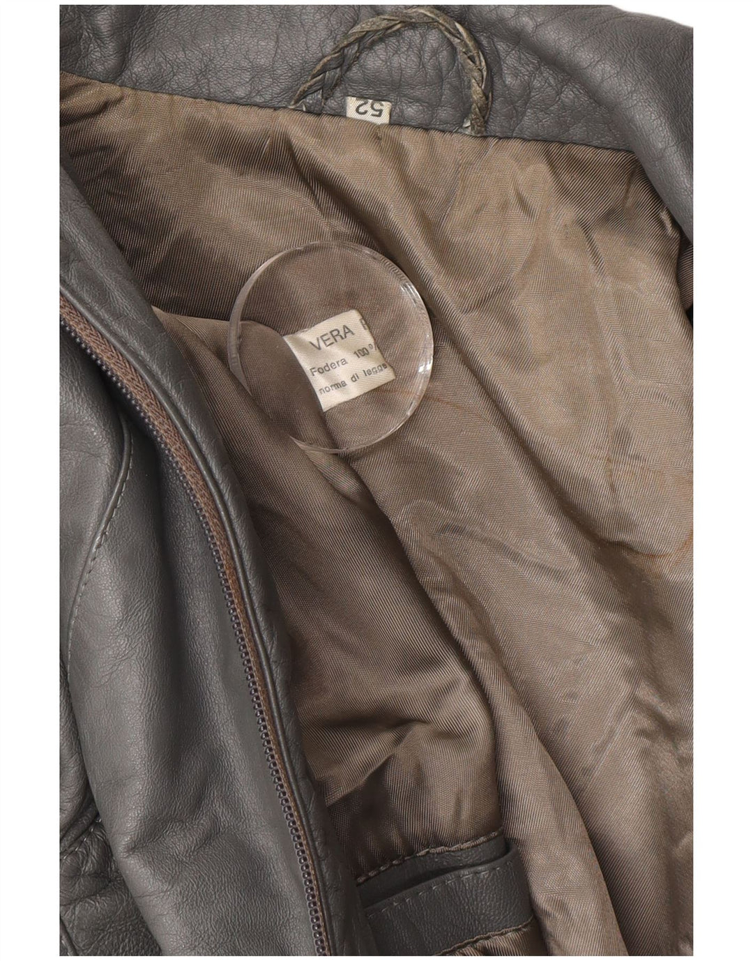 Vintage męska kurtka skórzana IT 52 XL szara skóra