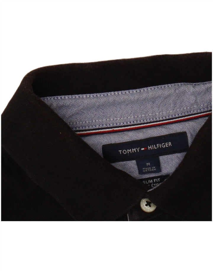 Męska koszulka polo slim fit TOMMY HILFIGER, średnia czarna