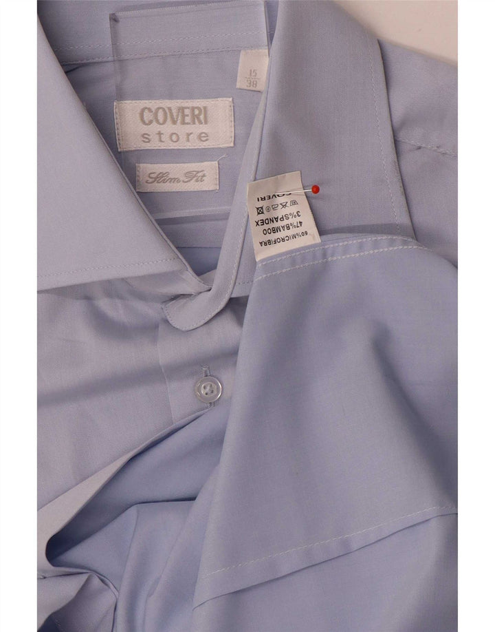 Koszula męska Coveri Slim Fit rozmiar 38 15 Średnioniebieskie mikrofibry