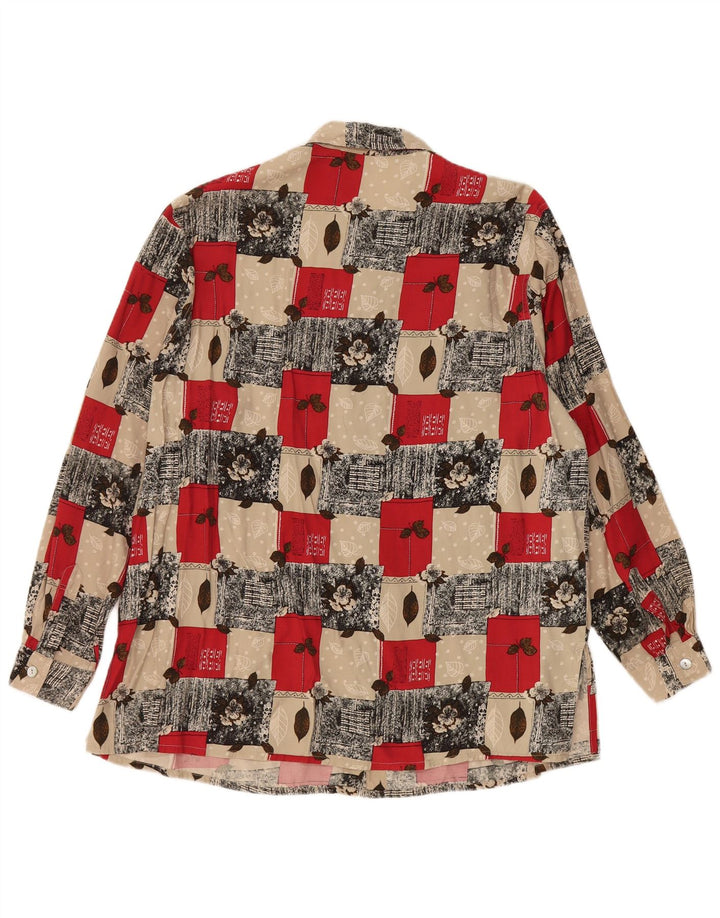 Damska bluzka koszulowa VINTAGE UK 20 2XL Wielokolorowa wiskoza w kwiaty