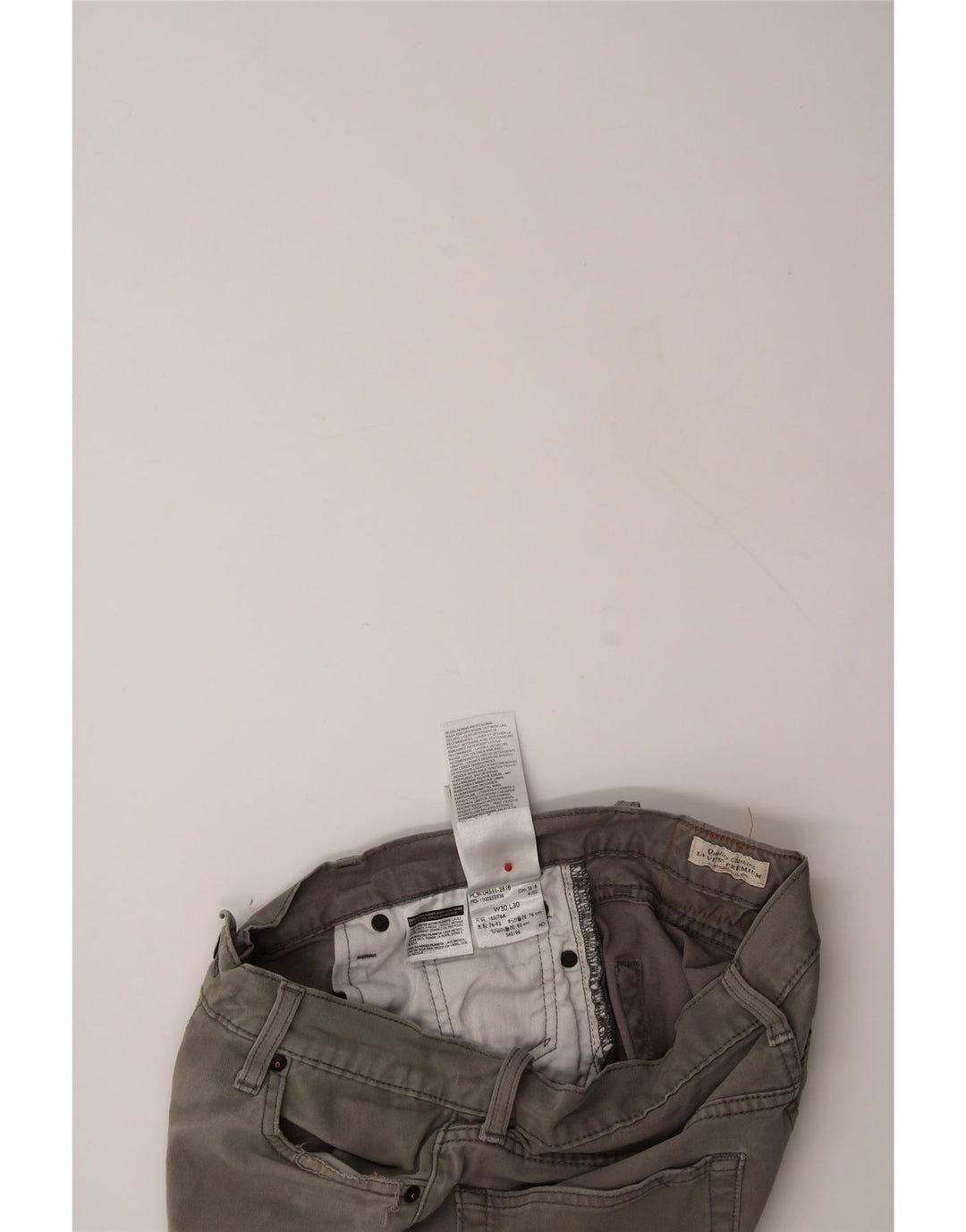 LEVI'S Mens Straight Casual Trousers W30 L30 Grey Cotton Vintage Levi's and Second-Hand Levi's from Messina Hembry 
