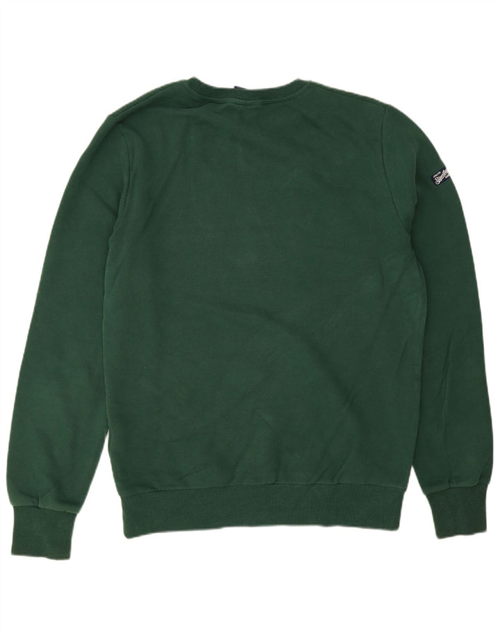 Męski sweter z grafiką Superdry, duży, zielony, bawełniany