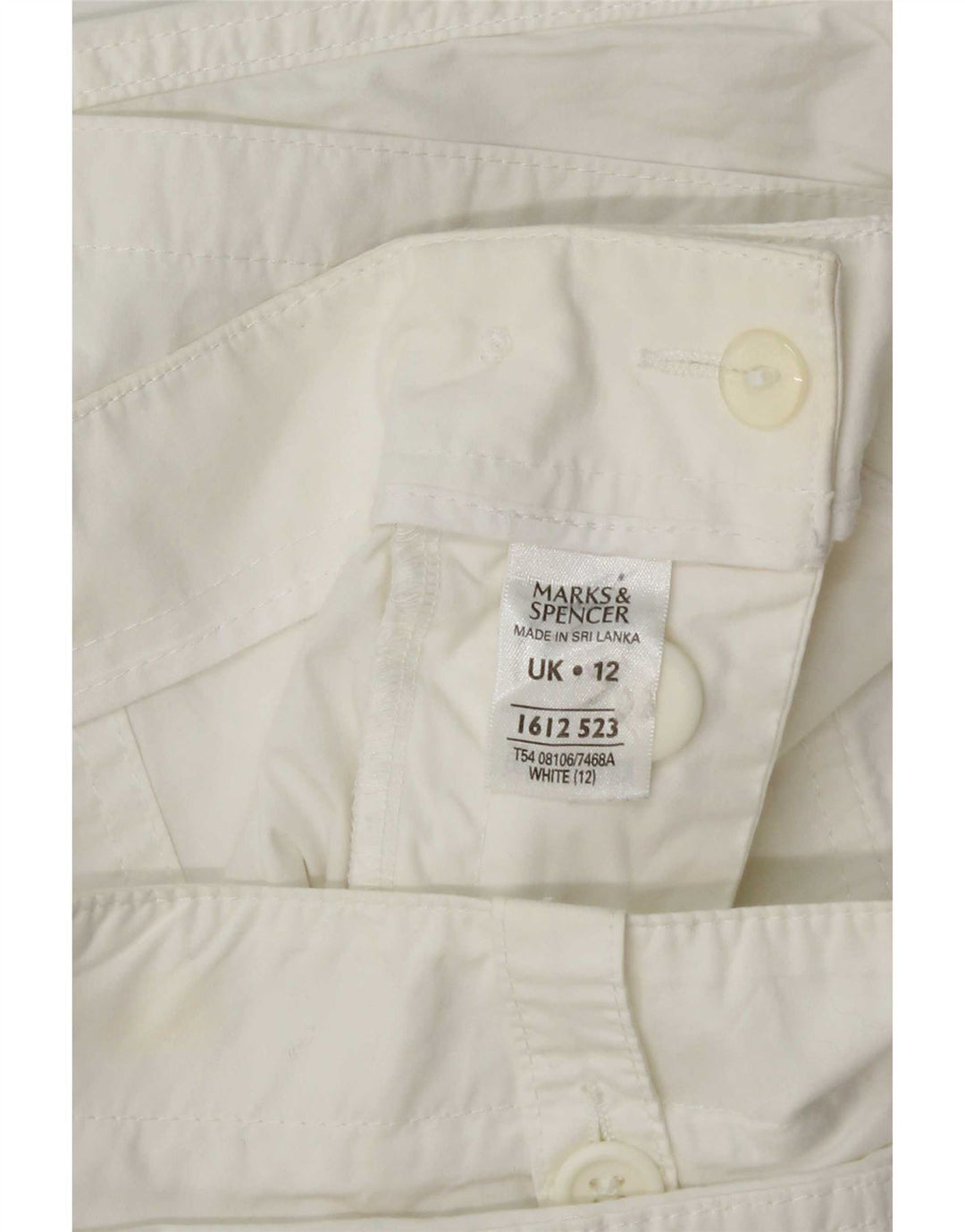 Damskie spodenki cargo Marks & Spencer UK 12 Medium W32 Biała bawełna