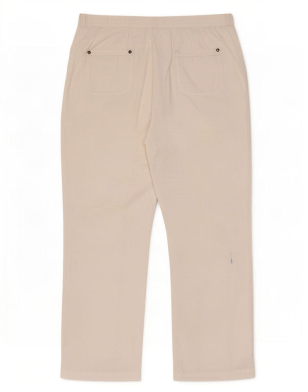 KLASYCZNE Damskie proste spodnie Chino UK 18 XL W36 L28 Biała bawełna