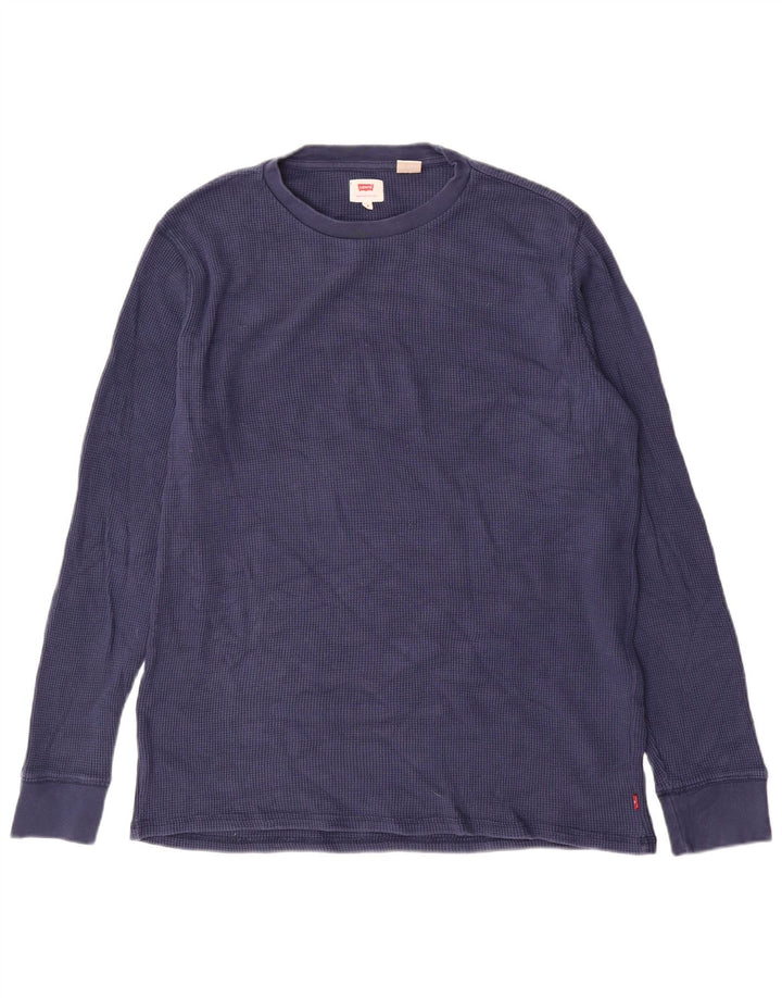 Męski top Levi's z długim rękawem, średni, granatowy, bawełniany