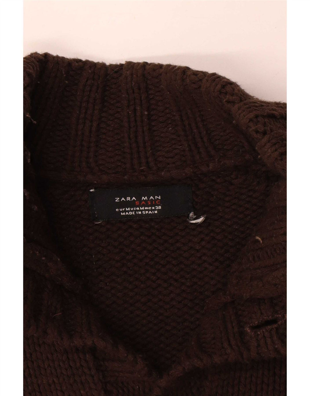 Męski sweter rozpinany Zara, średni brąz