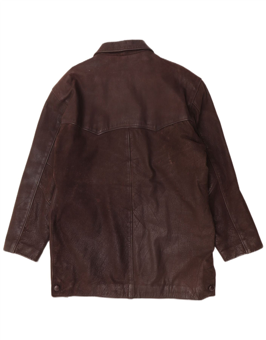 Męska kurtka skórzana w stylu vintage UK 38 Średnia brązowa skóra