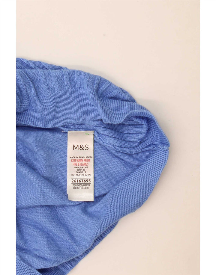 Marks & Spencer Damski sweter z dekoltem w łódkę, UK 8, mały niebieski