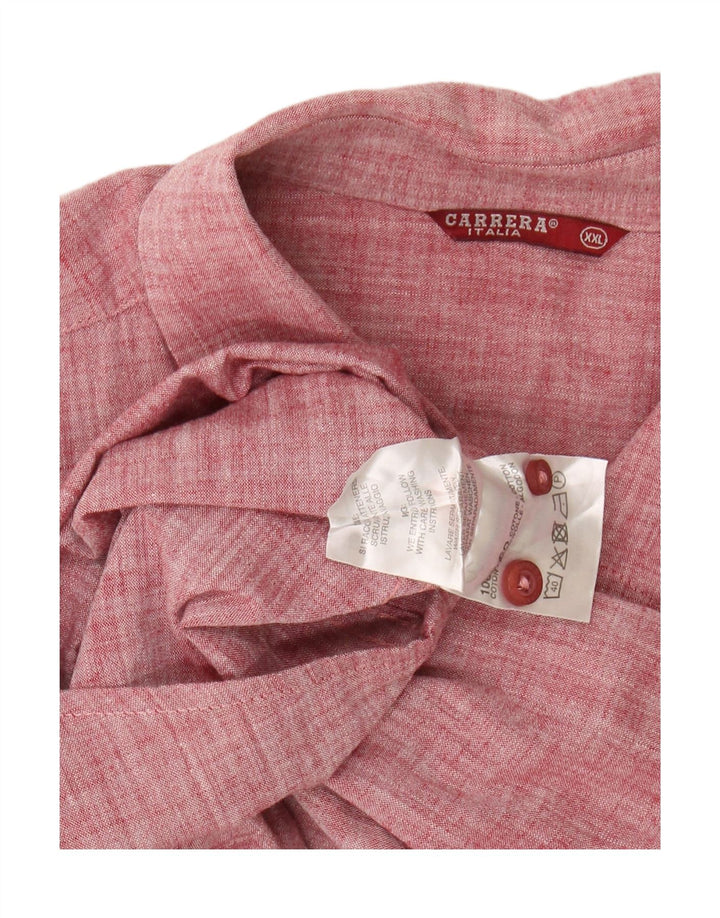 CARRERA Mens Short Sleeve Shirt 2XL Red Cotton Vintage Carrera and Second-Hand Carrera from Messina Hembry 
