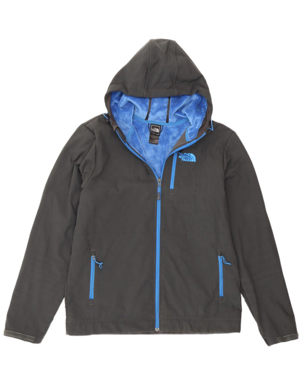 Męska kurtka wiatrówka z kapturem The North Face UK 40, duża, szara, z poliestru