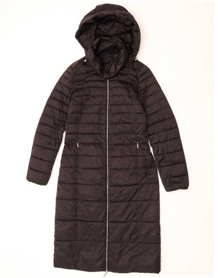 Damski ocieplany płaszcz z kapturem Massimo Dutti UK 10, mały, niebieski poliester