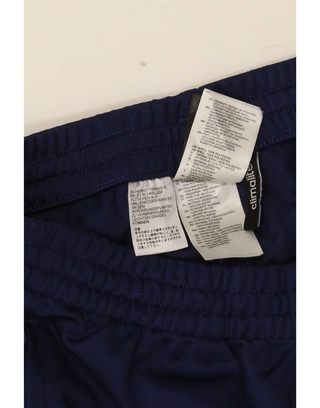 Męskie spodnie dresowe Adidas Climalite, małe, granatowe, z poliestru