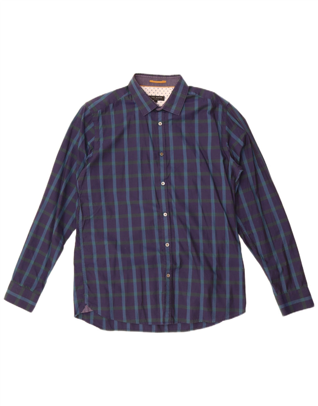 Koszula męska Ted Baker, rozmiar 4, duża, bawełniana, granatowa w kratkę