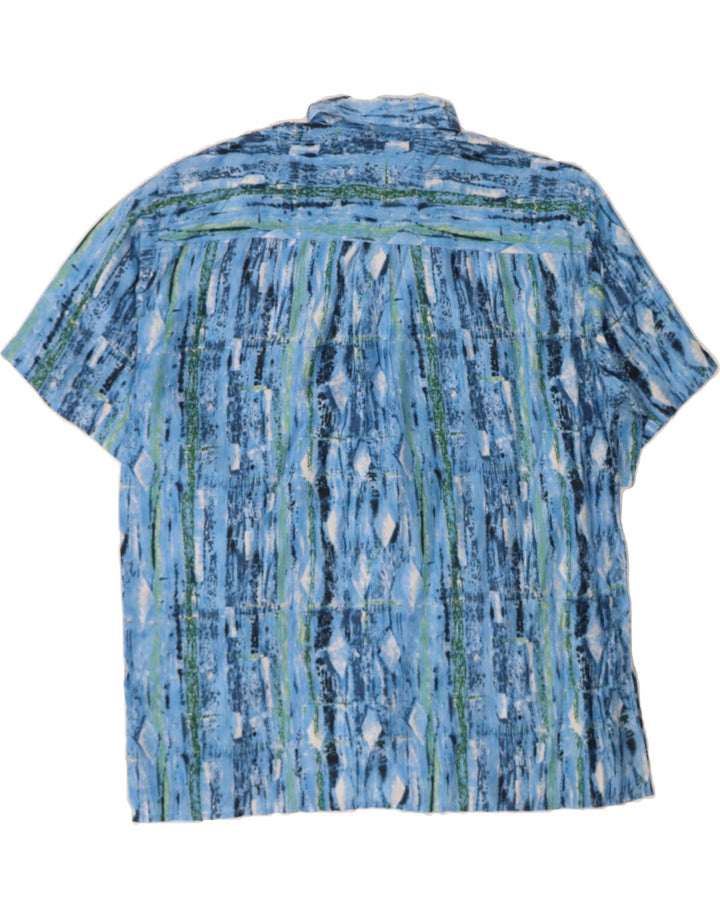 CASUALLAND Mens Abstract Pattern Short Sleeve Shirt XL Blue Vintage Casualland and Second-Hand Casualland from Messina Hembry 