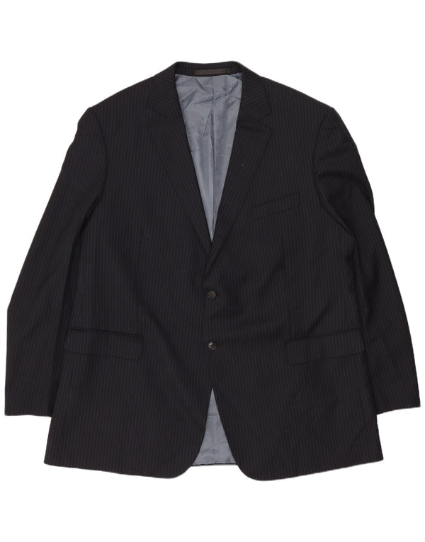 Męska marynarka Marks & Spencer Longline UK 48 2XL Granatowa w prążki