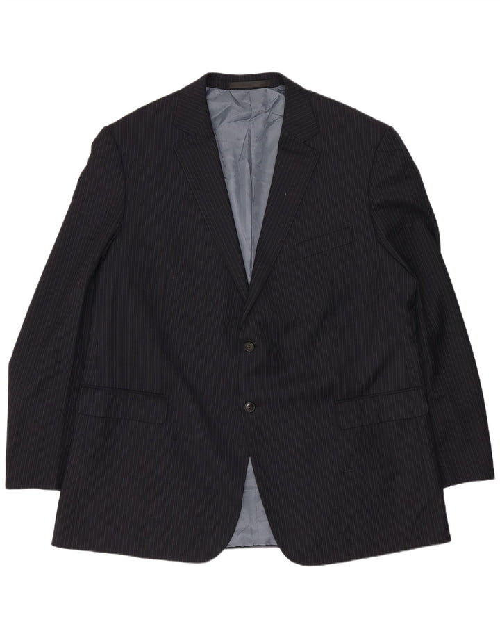 Męska marynarka Marks & Spencer Longline UK 48 2XL Granatowa w prążki