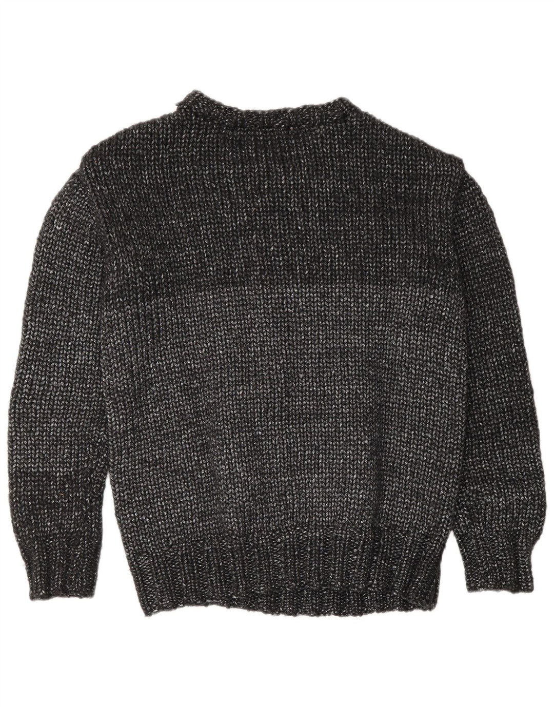 Sweter damski w stylu vintage z okrągłym dekoltem UK 16, duży, szary