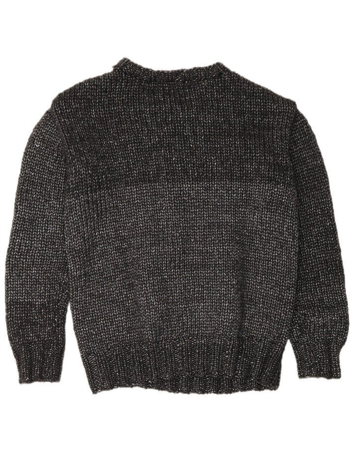 Sweter damski w stylu vintage z okrągłym dekoltem UK 16, duży, szary