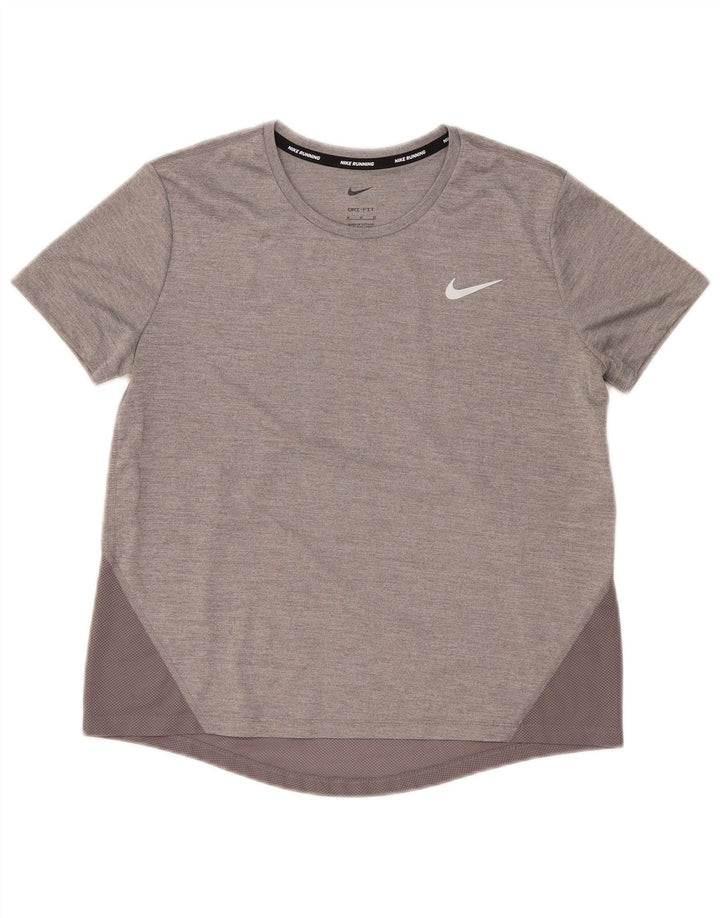 Damska koszulka Nike Dri Fit Top UK 14, poliester w kolorze średnioszarym
