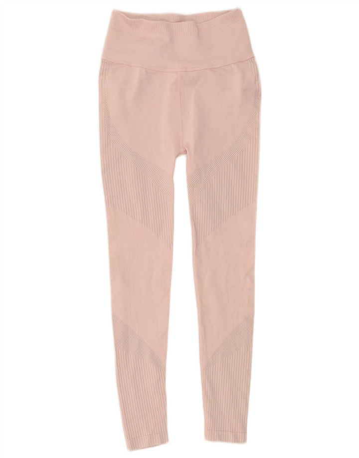 Damskie legginsy Puma Graphic UK 6 XS Różowe paski z poliestru