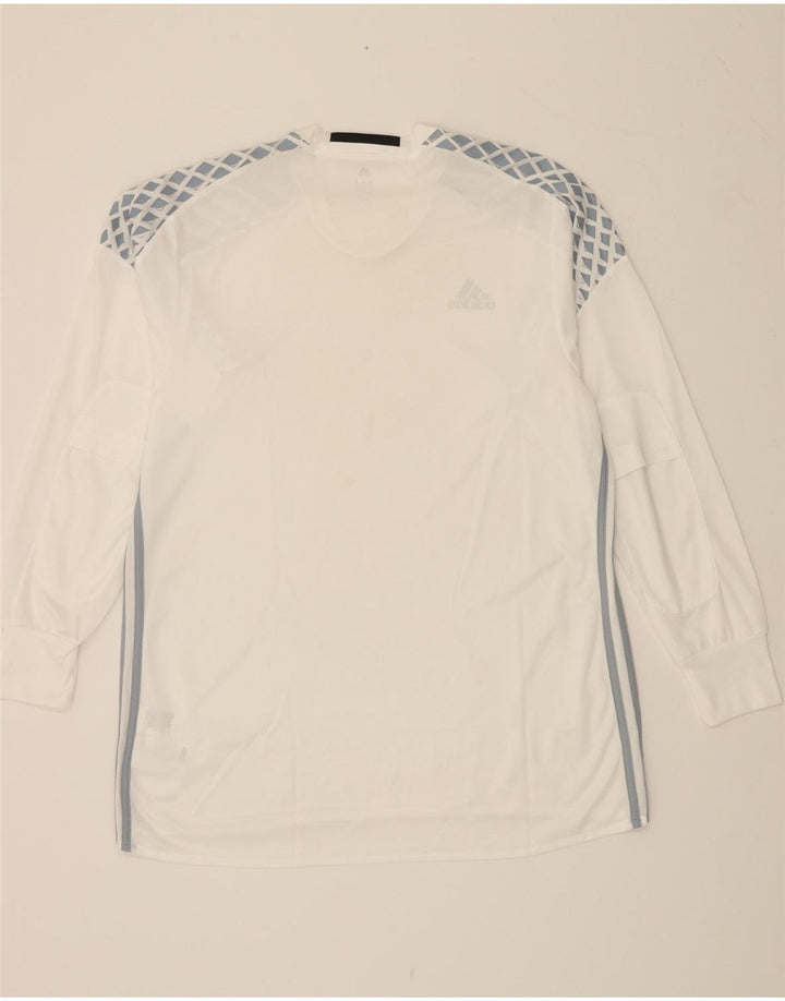 Męski top ADIDAS Adizero Graphic z długim rękawem XL, biały, poliester