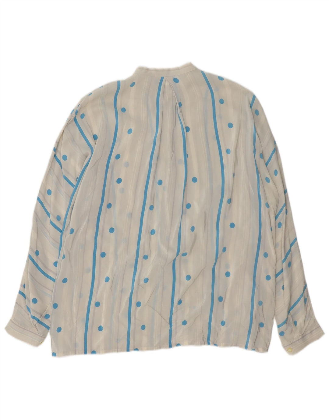 Damska bluzka koszulowa w stylu vintage UK 16, duża, biała w kropki