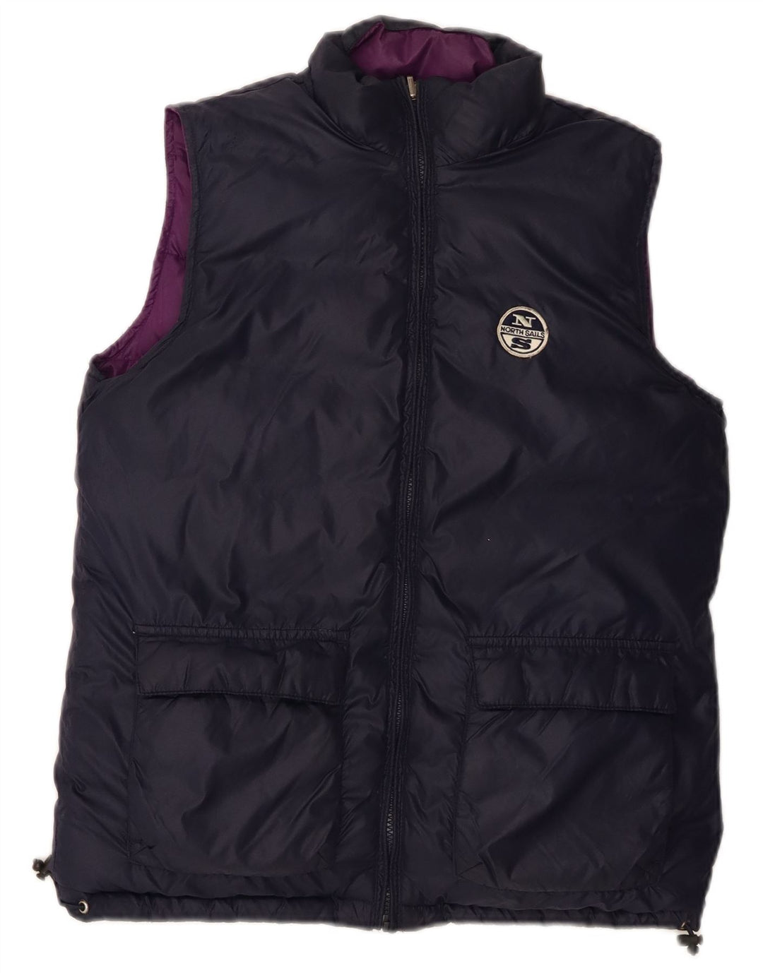 Damska dwustronna wyściełana kamizelka North Sails UK 10, mała, fioletowa, poliamidowa